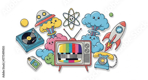 Colorful Birthday Celebration Background with Balloons and Gift Boxes