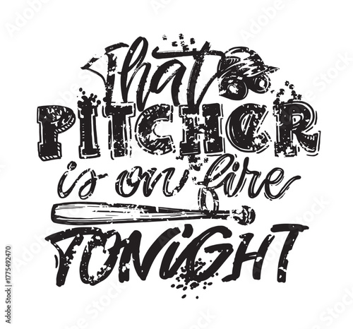 Sport hand drawn doodle lettering quote about baseball. Lettering for t-shirt design, mug print, bag print, clothes fashion. 100% hand drawn vector image.