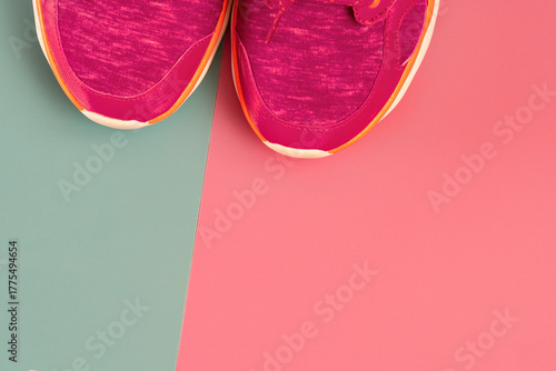  sneakers, background,  colored  surface. sport shoes .