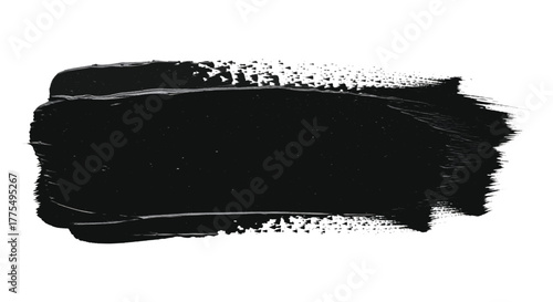 Black paint stroke isolated on a white background vector black brush strokes