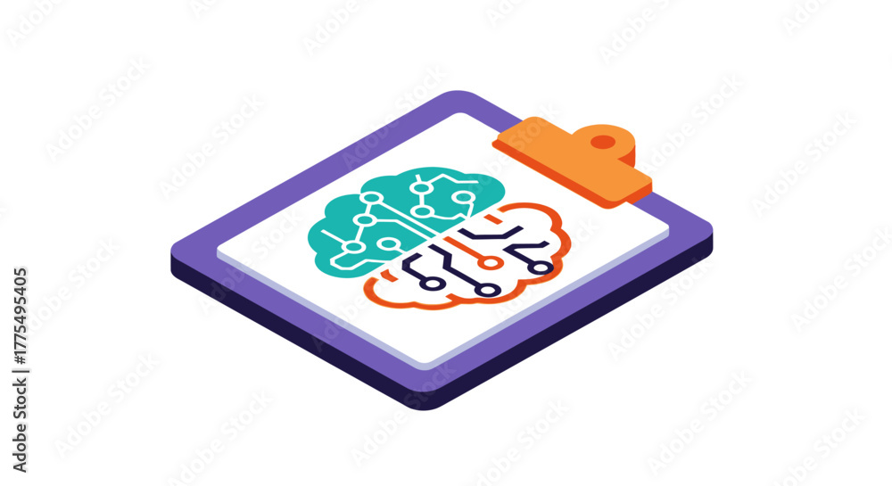 Obraz premium AI Brain Report - Technology and Intelligence Assessment.