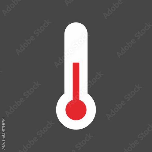 Thermometer showing high temperature indicating heatwave during summer in simple style, conveying danger and urgency.