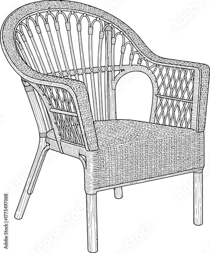 armchair isolated on white background