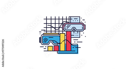 Virtual Reality Data Analysis and Visualization Concept.
