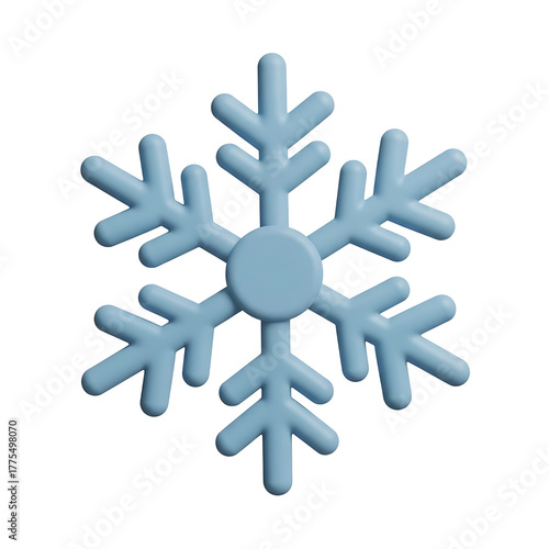 Blue snowflake icon isolated on transparent background