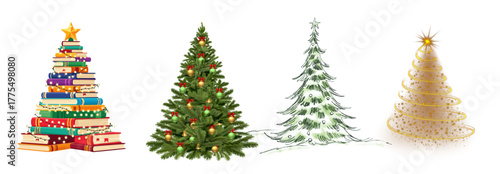 Vector illustration of Christmas decoration items