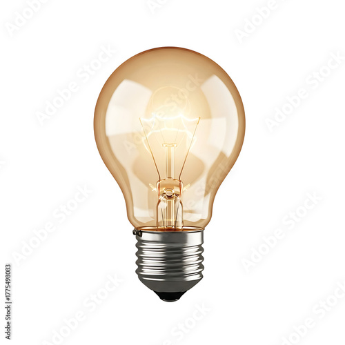 Incandescent light bulb isolated on transparent background