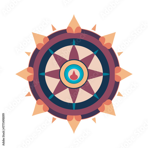 Enlightenment Spiritual Path Mandala Silhouette Vector