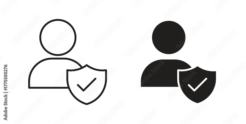 Obraz premium Authentication icon in line design and solid black and white colors for designs