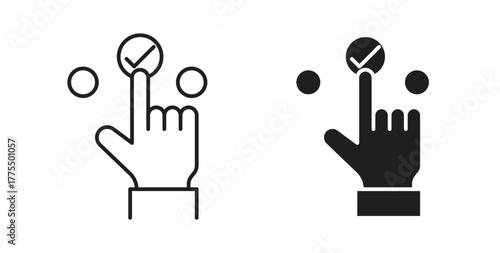Choice icon in line design and solid black and white colors for designs