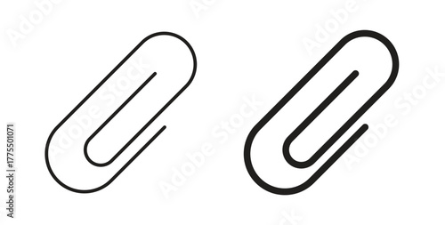 Clip icon in line design and solid black and white colors for designs