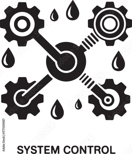 Abstract System Control With Gears and Liquid Drops