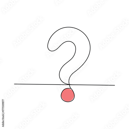 Question mark icon in sketch style help vector symbol faq sign continuous line line art stroke minimalist style isolate outline vector illustration