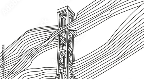 Hand drawn Celtic cross sketch in vintage doodle style illustration