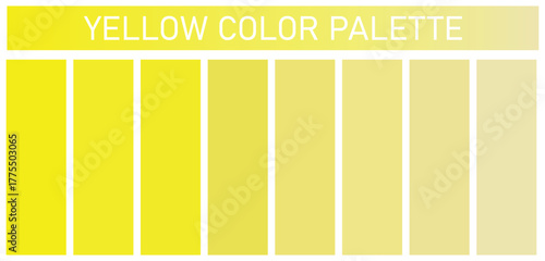 Different shades of  Dark Yellow color. Dark Yellow  Color Chart. Trendy color palette swatch set. Vector illustration.