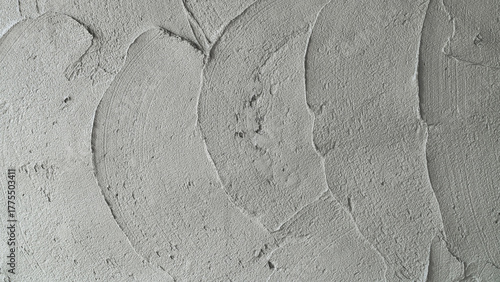 Rough cement texture wet Plaster wall Background, Concrete mortar mix sand material construction house site stucco raw loft wall decorative polished pattern design well free space for text