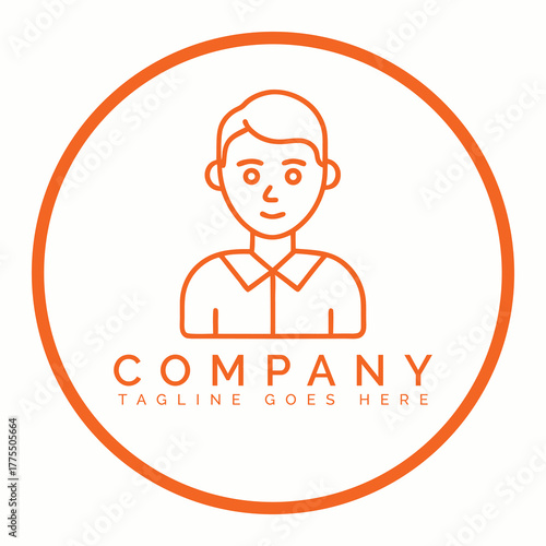 Orange man logo person avatar