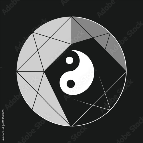 A serene yin yang symbol on black, representing harmony, balance, and Taoist philosophy.