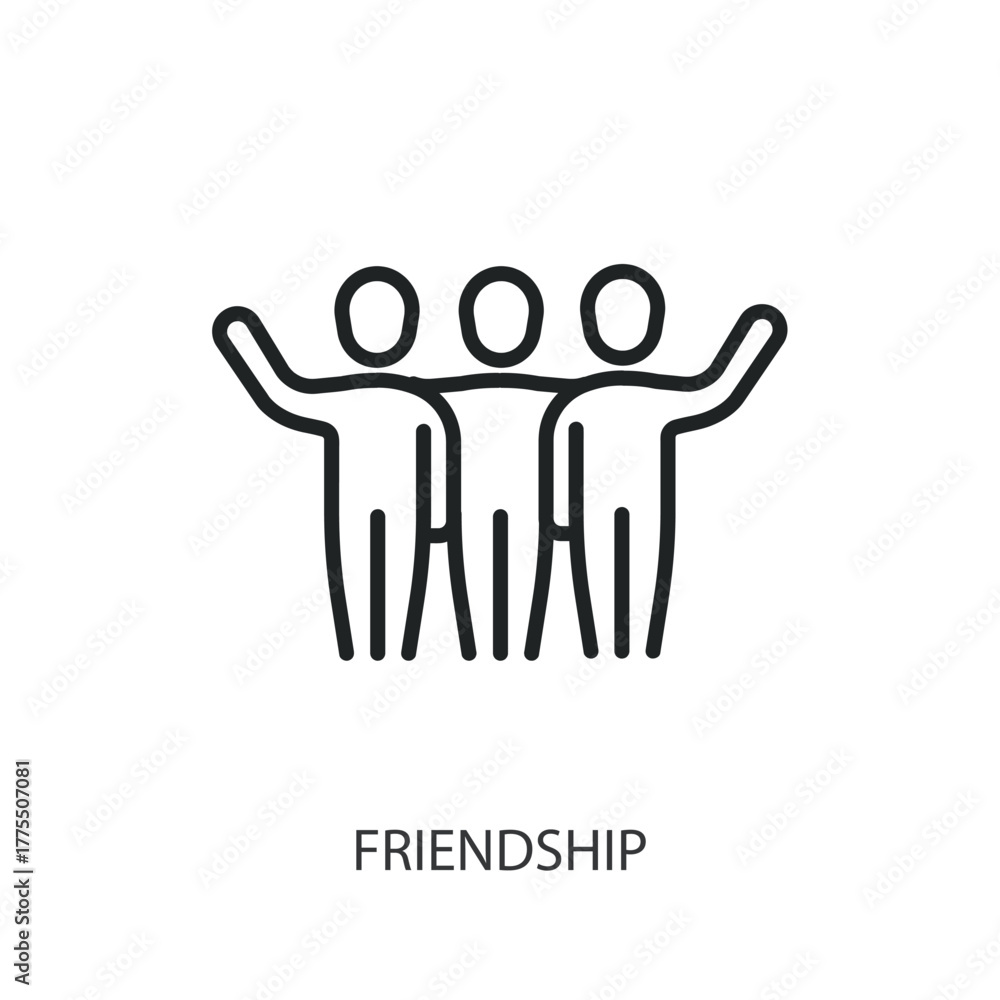 Fototapeta premium Friendship thin line icons. Original vector illustration.
