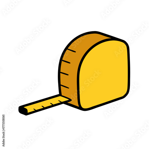 Yellow tape measure isolated on a transparent background  