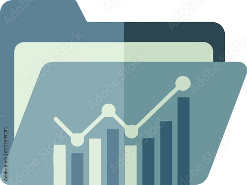 A vector illustration of a business graph and chart with an up arrow symbolizing success and financial growth in the stock market