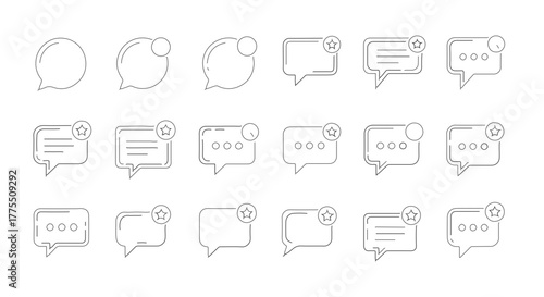 Minimalist Vector Icon of Chat Bubble with Notification