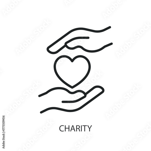 Charity thin line icons. Original vector illustration.