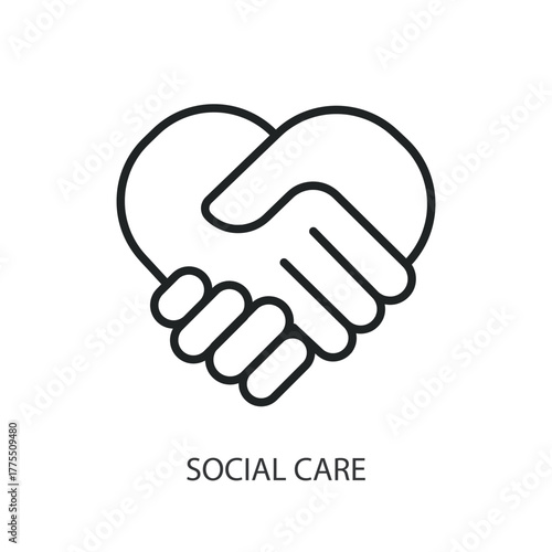 Social care thin line icons. Original vector illustration.