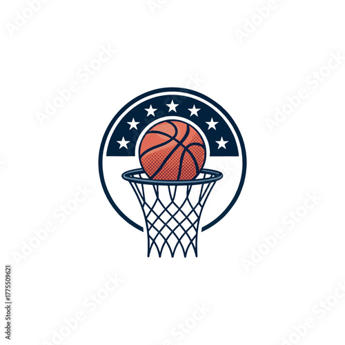 basketball logo design vector 