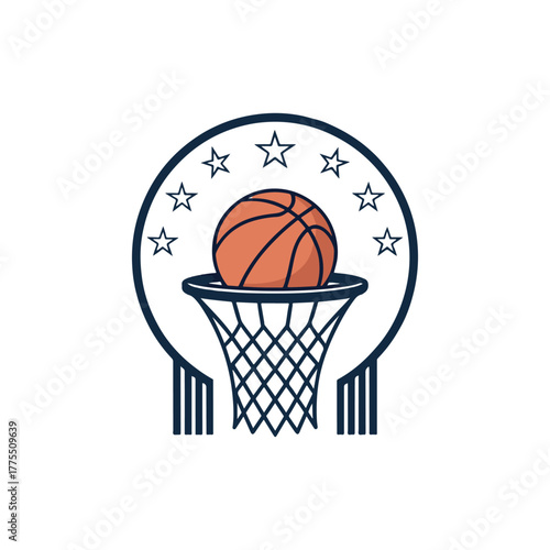 basketball logo design vector 
