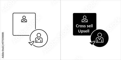 Cross sell and upsell icon for marketing strategy