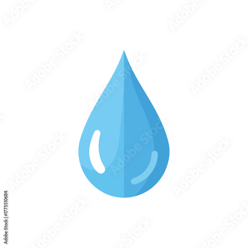 Blue Water Drop Icon on White Background