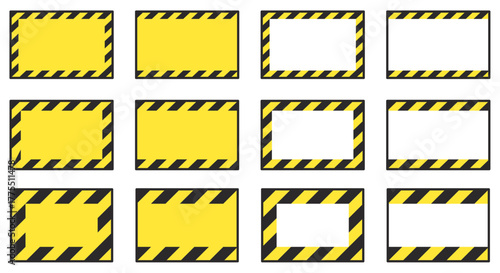 警告、注意喚起フレームアイコンのベクターイラストセット