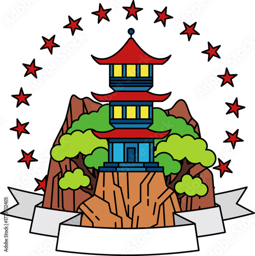 logotype of a Chinese pagada