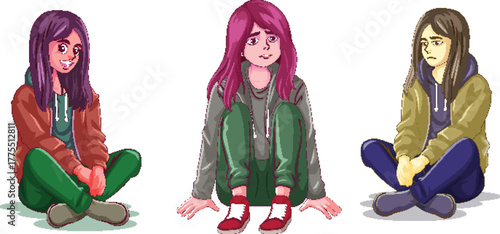 two girls in a green dress