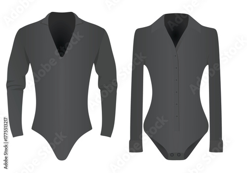 Black bodysuit shirt. vector illustration	