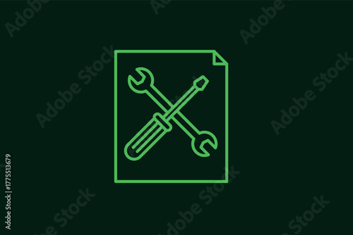wrench and screwdriver illustration in flat style design. Vector illustration.	
