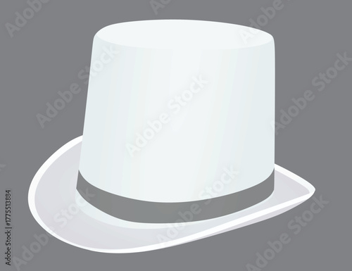 White cylinder hat. vector illustration	
