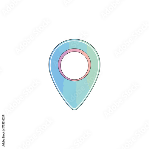Free Download Gradient Map Pin Icon with Watercolor Effect on White - GFXLoad