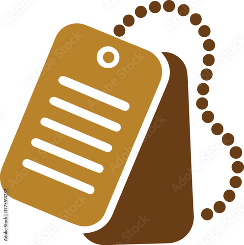 Army dog tag identification icon