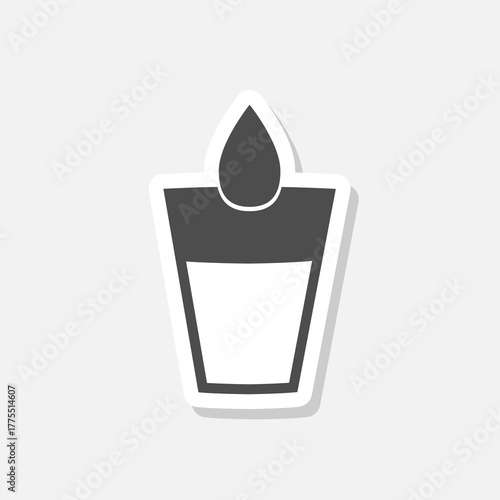 Drinking water icon sticker isolated on gray background