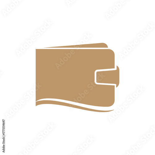 A simple, stylized icon of a brown wallet with a curved bottom edge and a clasp closure.