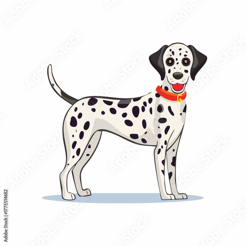 Wallpaper Mural A cheerful, spotted dalmatian dog stands patiently, its unique black and white coat pattern clearly visible. Torontodigital.ca