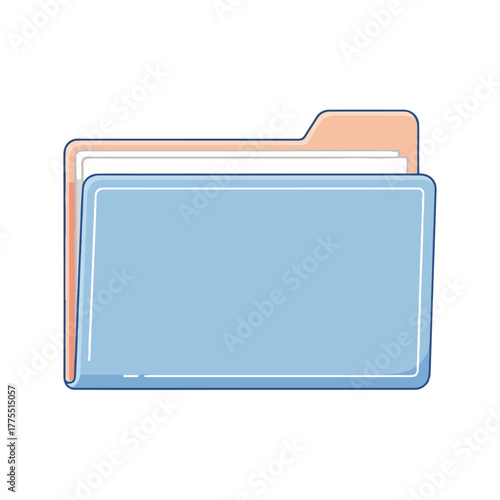 Modern Illustration Pastel File Folders for Business Concepts