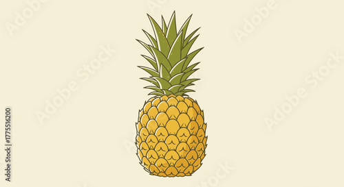 A whimsical illustration of a pineapple, exuding tropical freshness