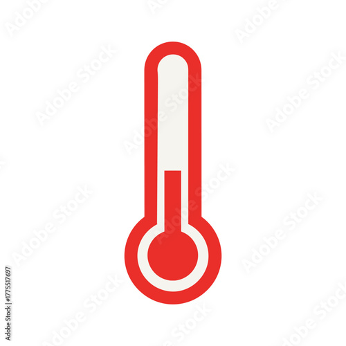 Red thermometer showing a temperature reading, indicating heat.