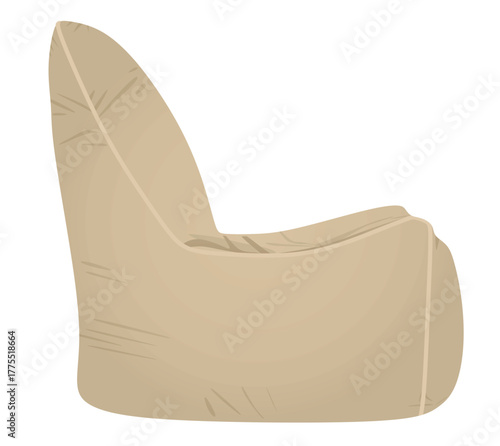 Brown lazy bag. vector illustration	