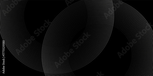 Abstract white geometric lines glowing on a dark background. Modern shiny blue circle line pattern. Futuristic technology concept. Suitable for covers, posters,