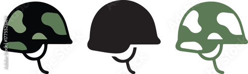 Military helmet silhouette icon