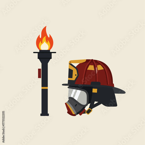 Flat illustration of a vibrant orange and pink cocktail shaker set with bar spoons, jigger, and strainer on a light blue background, perfect for mixology.